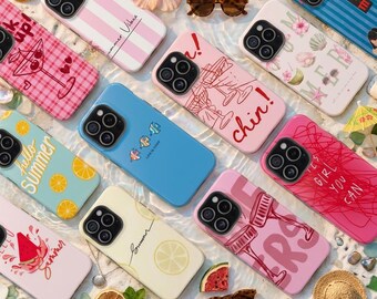 Summer Vibes Tough Phone Case for iPhone Samsung, Cute Aesthetic Cover