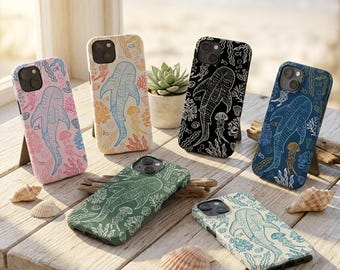 Whale Shark Coral Reef Tough Phone Case, Ocean Sea Life Cover For iPhone Samsung