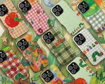 Cute Caterpillar Tough Phone Case, Kawaii Fruit Pattern Cover For iPhone Samsung Galaxy