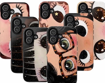 Dream Big Eyes Tough Phone Case, Girl Face Protective Cover For iPhone Samsung