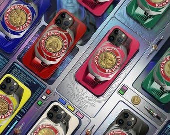 Funda para teléfono con diseño retro de Power Rangers Morpher, funda protectora de superhéroes a todo color (iPhone/Samsung)