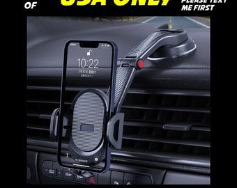 Soporte para teléfono de coche con montaje giratorio 360°, soporte universal para salpicadero, sin imán ni GPS.