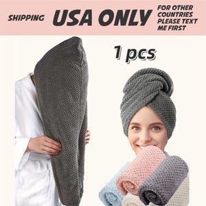 saugfähiges Haartuch Strukturierte Einfarbig Haartuch trockene Haarkappe 9,8 "X 25,5" Wrap für Button-Down-Frauen