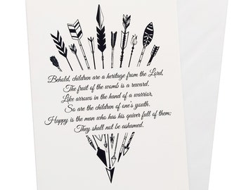 Arrow, (children are a heritage from the Lord) Psalm 127:3-5 NKJV - 5x7" Card