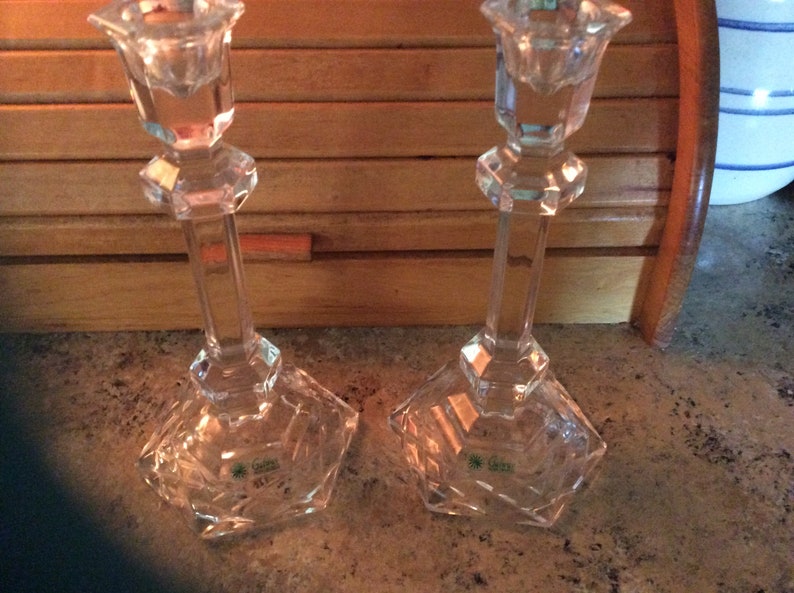 Crystal Candle Holders Irish Galway Vintage Etsy