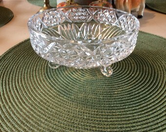 Crystal Footed Dish, Vintage