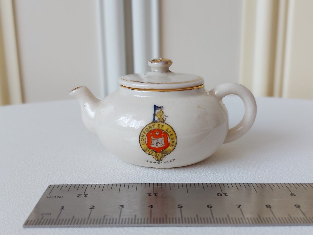 Miniature Teapot Nautilus Porcelain Crested China Doncaster Etsy