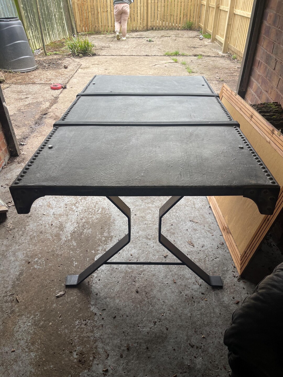 Collapse Metal Table Bespoke Industrial Riveted Steel Large Table Handmade Gothic Statement ...