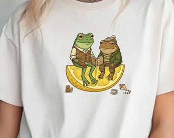 Lemon Shirt,Funny Frog Lemon Tee, Summer Lemon Lover Gift, Frog And Toad Shirt,Vintage Frog and Toad Tshirt