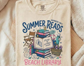 Beach Book Club Shirt, Book Girl Summer Tee,Trendy Bookish Shirt, Book Lover Gift, Retro Summer Reading Tshirt