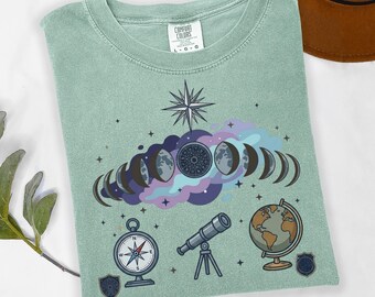 Moon Phase Shirt, Lunar Eclipse Celestial Tee,Mystic Moon And Sun Shirt, Mystical Moon Phase Tshirt, Celestial Moon Shirt,