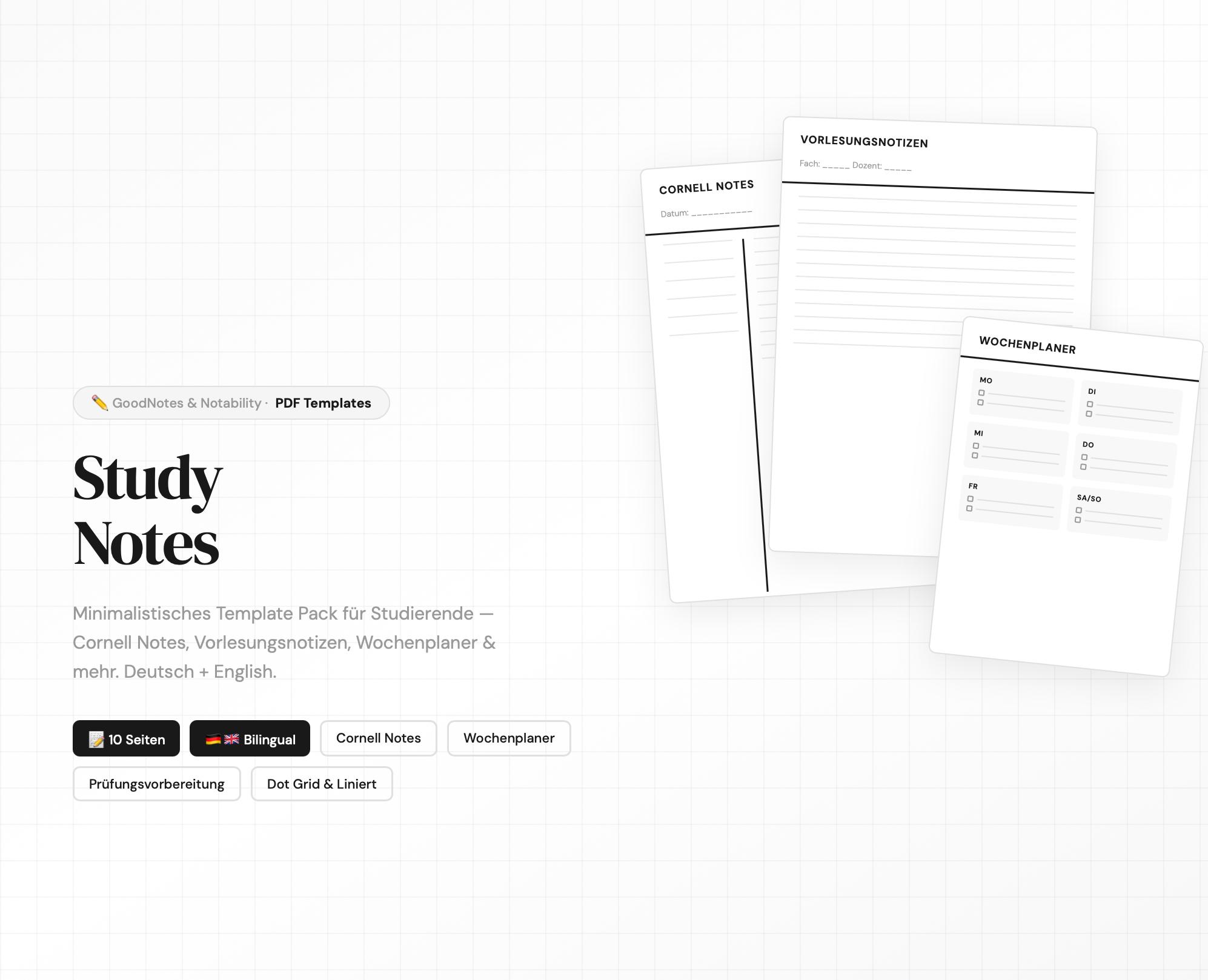 Goodnotes Template for Studies | Cornell Notes Template | Study Planner ...