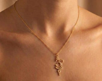Elegant andningshalsband i sterlingsilver, andligt yogihalsband, mindfulness-smycken, meditationshalsband, fredlig symbol, present till yogi
