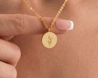 Dainty 925 Silver Breathe Disc Necklace, Spiritual Yogi Necklace, Mindfulness Jewelry, Meditation Necklace, Peaceful Symbol, Gift for Yogi