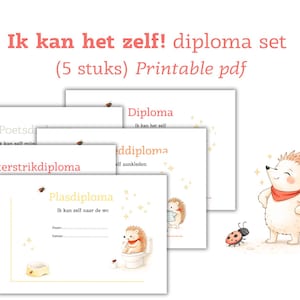 Set di diplomi stampabili per bambini | Diploma per l'addestramento al vasino | Diploma per lavarsi i denti | Diploma per allacciarsi le scarpe | Tabella dei premi per bambini | Download immediato