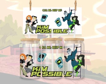 What's The Sitch? 2 16oz Libbey Can Glass Wrap – Kim Possible (PNG Download)