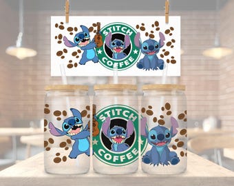 2 Expresso 626 16 Unzen Libbey Dosen Glasverpackung – Stitch Barista & Beans (PNG Download