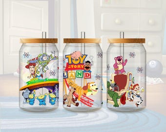 Juego en el parque: envoltorio para vaso de 16 oz – Woody, Buzz y Lotso (descarga PNG)