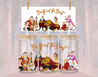 Tale as Old as Time 16oz Libbey Can Glass Wrap – Beauty and the Beast (PNG Download)