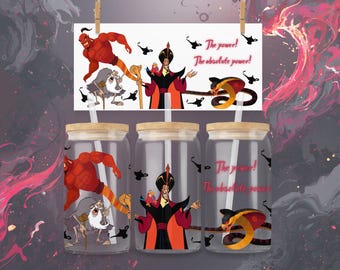 Agrabah's Royal Vizier 16oz Glass Wrap – Jafar Transformation(PNG Download)
