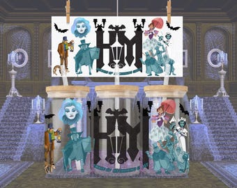 999 Happy Haunts The Ghostly Retreat (2 Pack) - 16oz Glass Wrap (PNG Download)