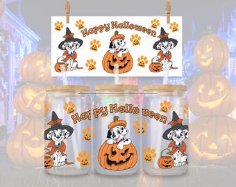 Dalmatians Witch Halloween Cup Wrap (PNG Download)