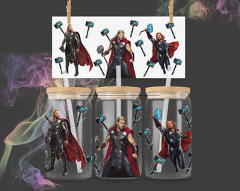 Thor Glass Can Wraps (2 Pack PNG Download)