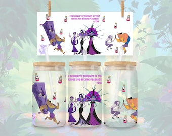Pull The Lever! 16oz Libbey Can Glass Wrap – Yzma and Kronk (PNG Download)