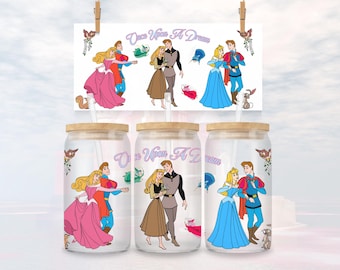 Sleeping Beauty 16oz Glass Wrap – Aurora & Prince Phillip (PNG Download)