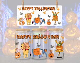 Happy Halloween Winnie the Pooh Cup Wrap (PNG Download)