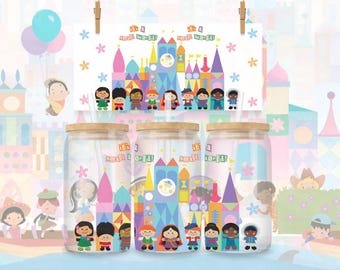 It's a Small World Tumbler Wrap – Children Around Globe Design (PNG Download)
