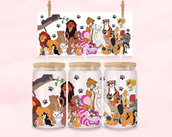 The Purr-fect 16oz Glass Wrap – Disney Feline Ensemble (PNG Download)