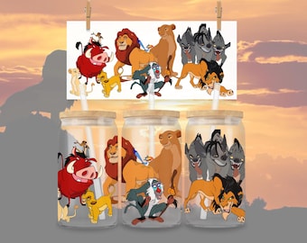 Hakuna Matata 16oz Libbey Can Glass Wrap – Lion King Pride Rock (PNG Download)