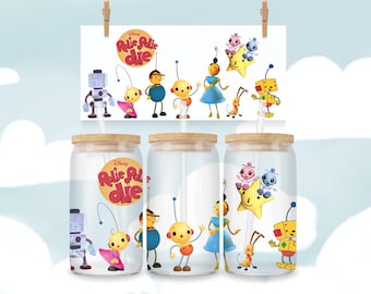 Olie's Robot Family 16oz Glass Wrap (PNG Download)