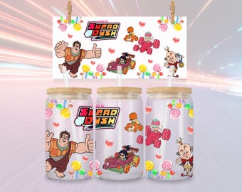 Wreck-It Ralph 16oz Glass Wrap – Vanellope & Ralph (PNG Download)