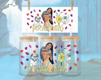 Colors of the Wind 16oz Libbey Can Glass Wrap – Pocahontas (PNG Download)