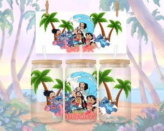 Ohana Means Family 16oz Libbey Can Glass Wrap – Stitch Surf (PNG Download)