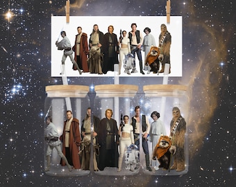 May the Force Be With You 16oz Libbey Can Glass Wrap – Jedi Masters (PNG Download)