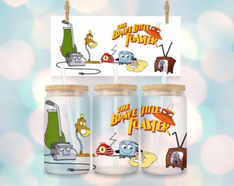 Brave Little Appliances 16oz Libbey Glass Can Wrap | Retro 90s Cartoon (PNG Download)
