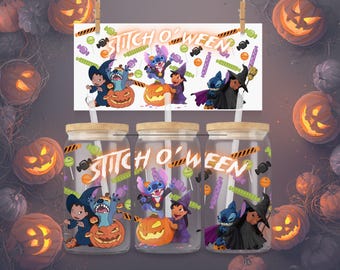 Stitch O' Ween Lilo and Stitch Halloween Cup Wrap (PNG Download)