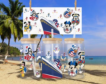 High Sea Adventure 16oz Cup Wrap - Captain Mickey and Friends (PNG Download)