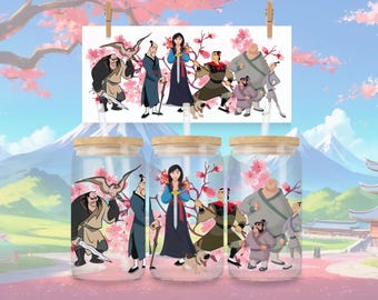 Honor To Us All 16oz Libbey Can Glass Wrap – Mulan (PNG Download)