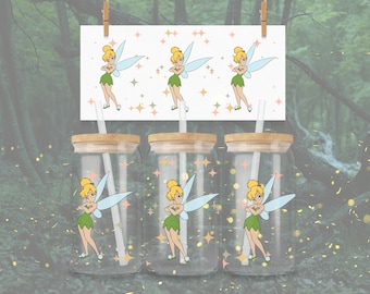 2 Tinker Bell 16oz Libbey Can Glass Wrap – Faith, Trust & Pixie Dust (PNG Download)