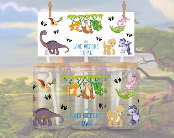 The Land Before Time 16oz Glass Wrap – Littlefoot, Cera & Ducky (PNG Download)