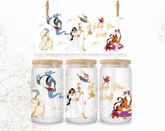 Agrabah Royal Wedding 16oz Glass Wrap – Aladdin & Jasmine (pobierz PNG)