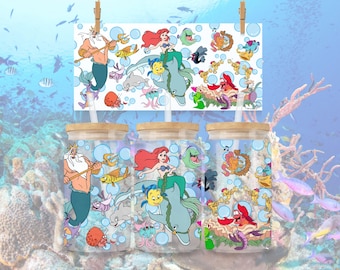 Life is the Bubbles 16oz Libbey Can Glass Wrap – Ariel & Under Sea Ensemble (PNG Download)
