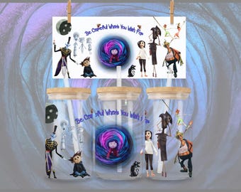 The Beldam’s World 16oz Glass Wrap – Coraline, Wybie & Circus Mice (PNG Download)