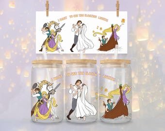 Enredados Rapunzel y Flynn 16oz Glass Wrap – Veo la luz (Descarga PNG)