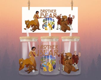The Spirit of the Bear 16oz Glass Wrap – Kenai, Koda & Rutt (PNG Download)