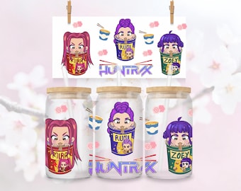 K Pop Demon Hunters Huntrix Ramen 16oz Cup Wrap (PNG Download)